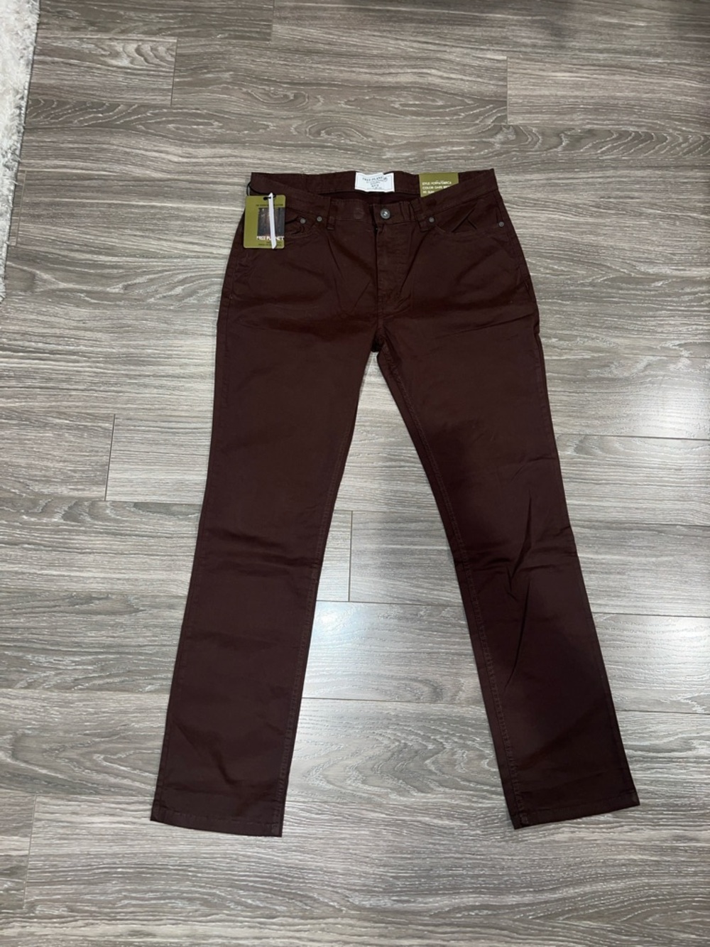 Free Planet Men's Slim Straight Jeans in Deep Brown